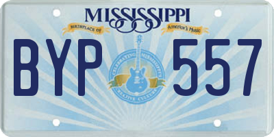 MS license plate BYP557