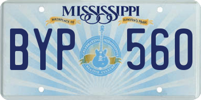 MS license plate BYP560