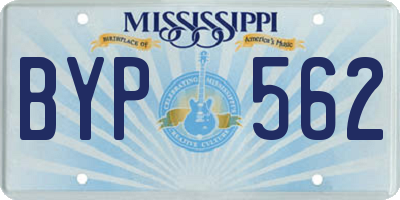MS license plate BYP562