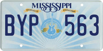 MS license plate BYP563