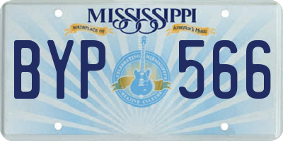 MS license plate BYP566
