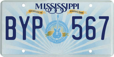 MS license plate BYP567