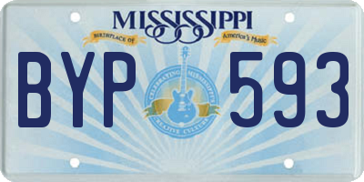 MS license plate BYP593