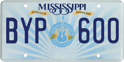 MS license plate BYP600