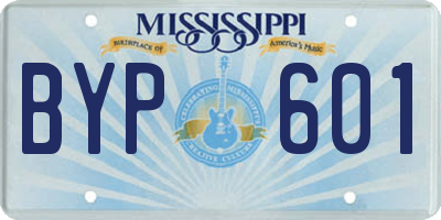 MS license plate BYP601