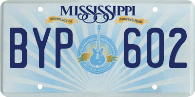 MS license plate BYP602