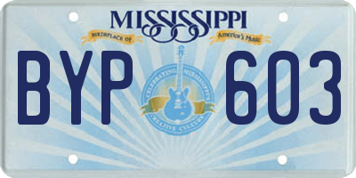 MS license plate BYP603
