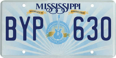 MS license plate BYP630