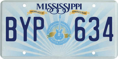 MS license plate BYP634