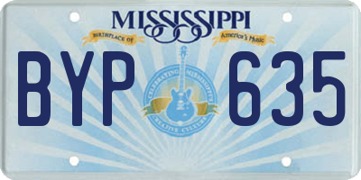 MS license plate BYP635
