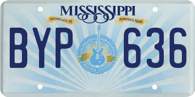 MS license plate BYP636