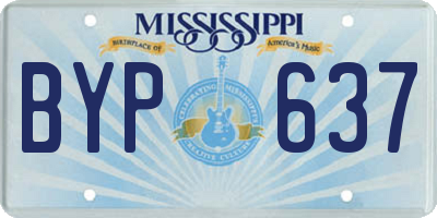 MS license plate BYP637