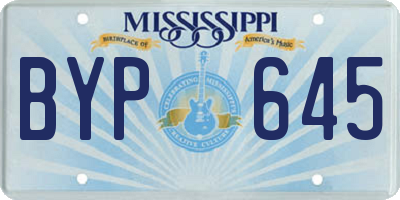MS license plate BYP645
