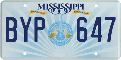 MS license plate BYP647