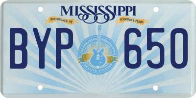 MS license plate BYP650