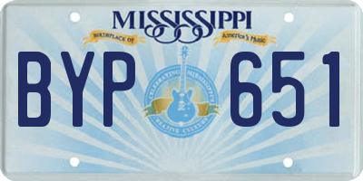 MS license plate BYP651