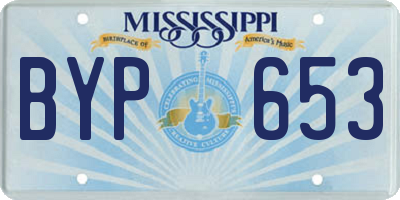 MS license plate BYP653