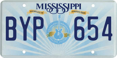 MS license plate BYP654
