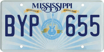 MS license plate BYP655