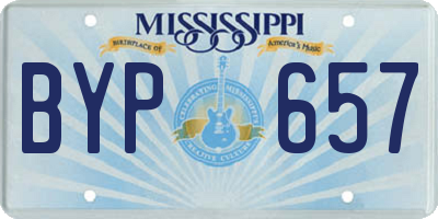 MS license plate BYP657