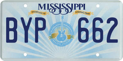 MS license plate BYP662