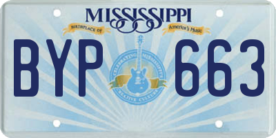 MS license plate BYP663
