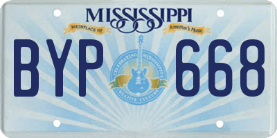 MS license plate BYP668