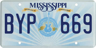 MS license plate BYP669