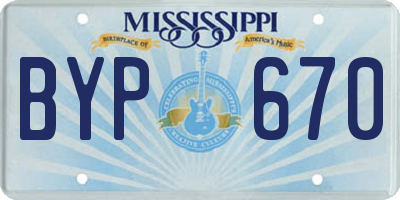 MS license plate BYP670