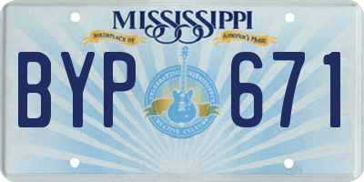 MS license plate BYP671