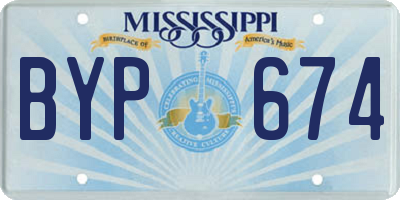 MS license plate BYP674