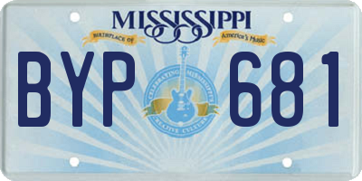 MS license plate BYP681