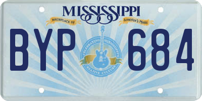 MS license plate BYP684