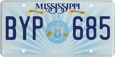 MS license plate BYP685