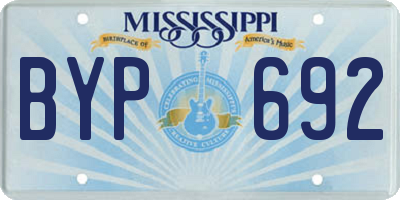 MS license plate BYP692