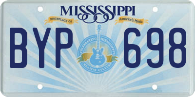 MS license plate BYP698