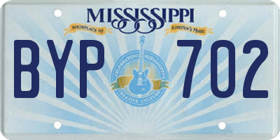 MS license plate BYP702