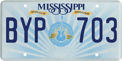 MS license plate BYP703