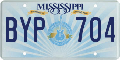 MS license plate BYP704
