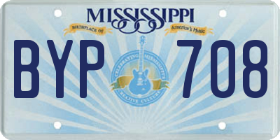MS license plate BYP708