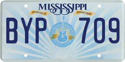 MS license plate BYP709