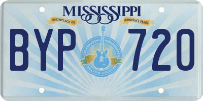 MS license plate BYP720