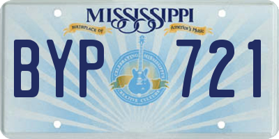 MS license plate BYP721