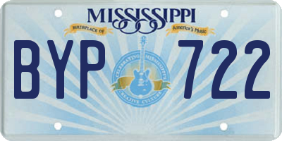 MS license plate BYP722