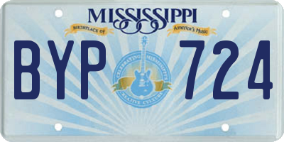 MS license plate BYP724