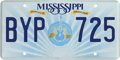 MS license plate BYP725
