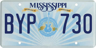 MS license plate BYP730