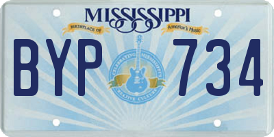 MS license plate BYP734