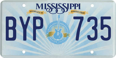 MS license plate BYP735