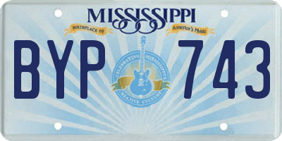 MS license plate BYP743